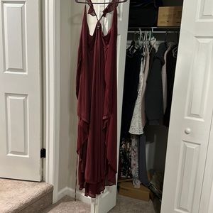 Lulus wrap dress, floor length gown